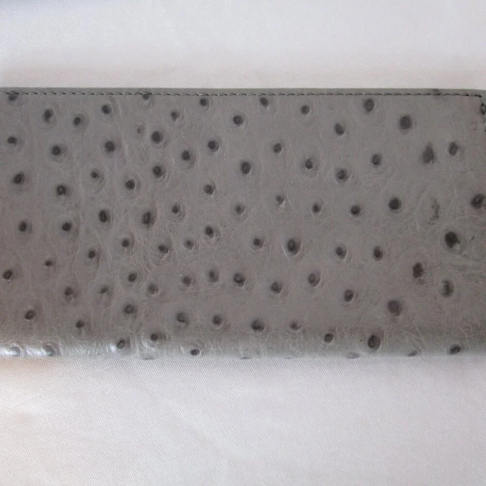 Dooney & Bourke Embossed Ostrich Style Leather Bag, Wallet, Checkbook Cover EUC